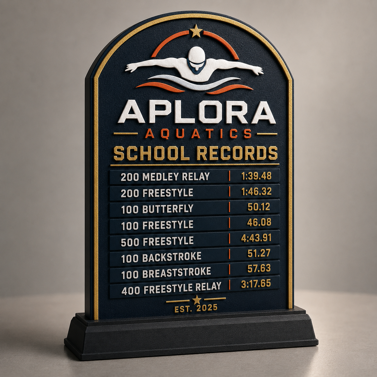 Custom sports plaque example
